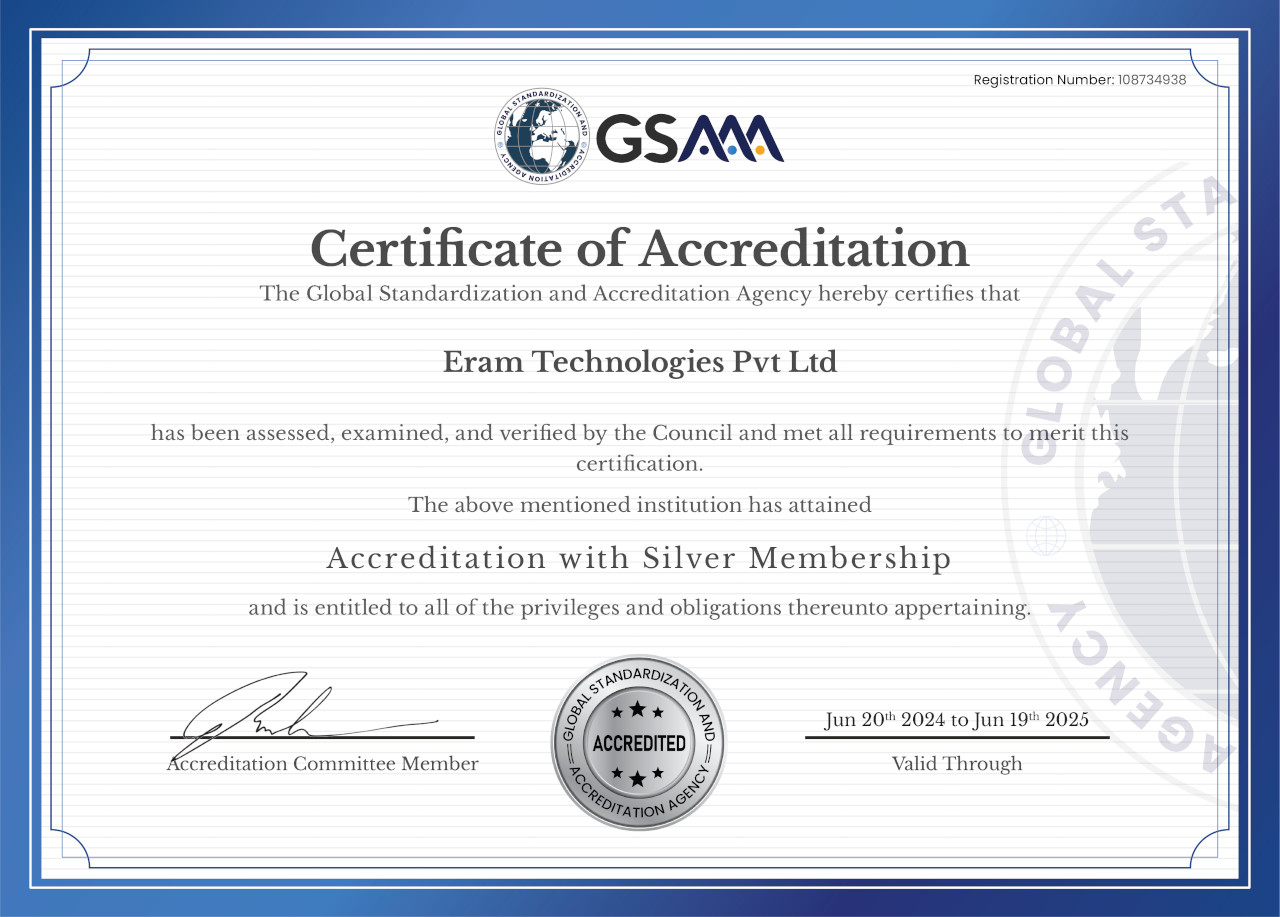 ERAM Technologies receives international accreditation.